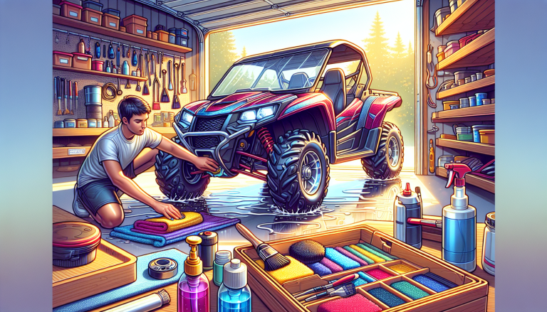 Post-wash care for an ATV, including inspection and maintenance.